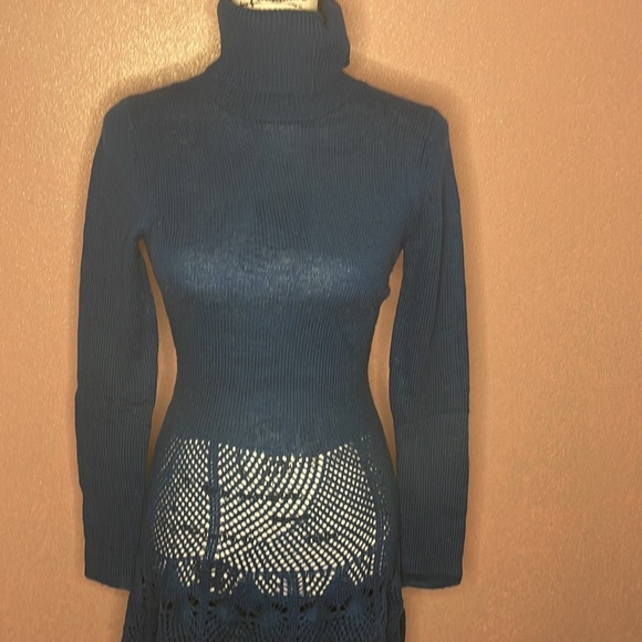 Moda international size S navy blue sweater dress - Picture 3 of 8